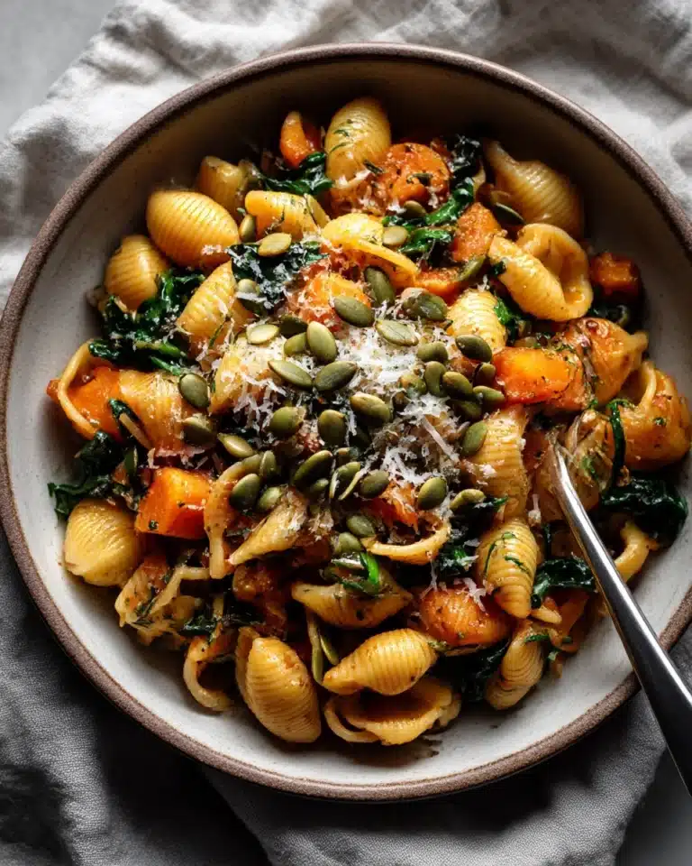Creamy Parmesan Orecchiette with Butternut Squash and Broccolini Recipe
