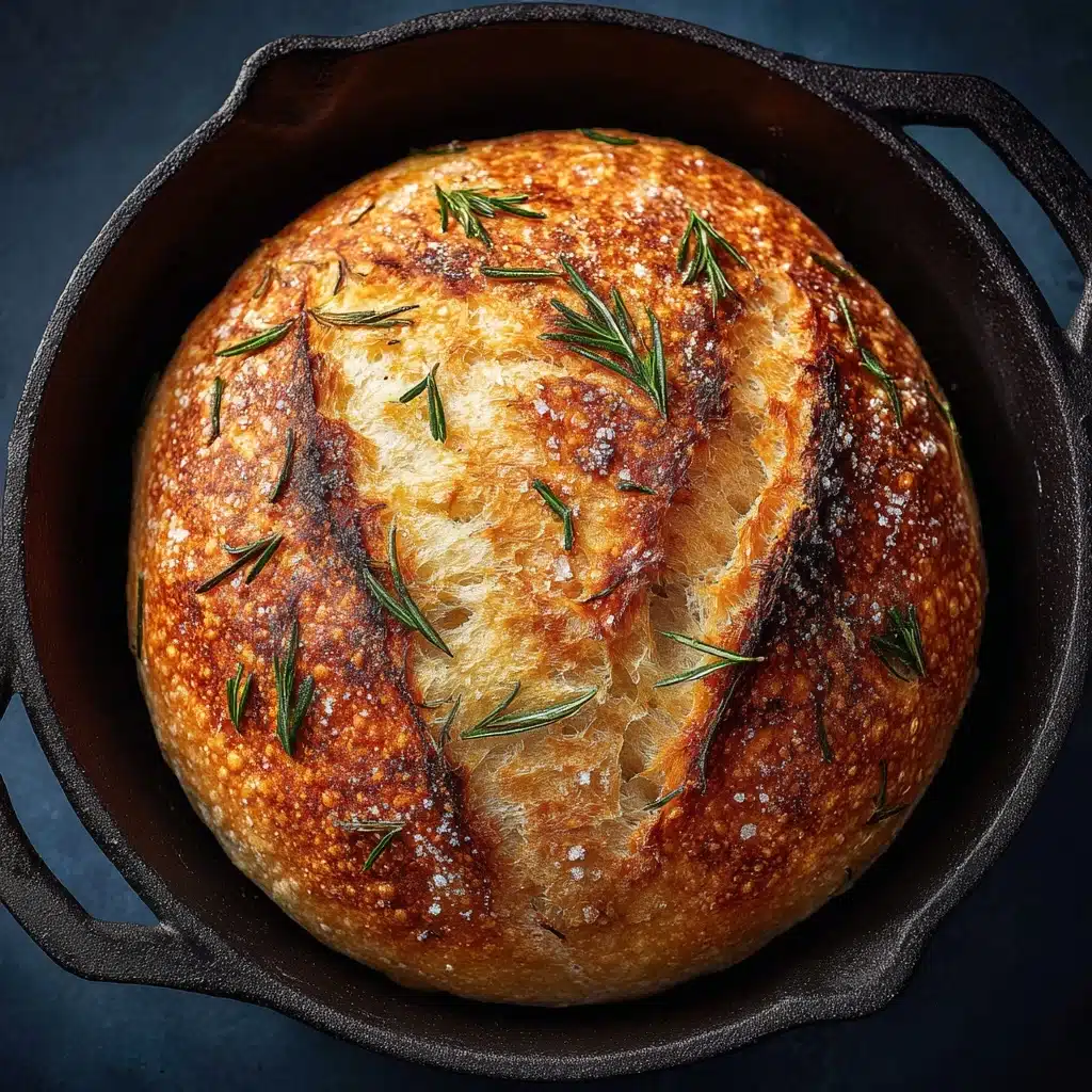 Rustic No-Knead Rosemary Garlic Bread Recipe