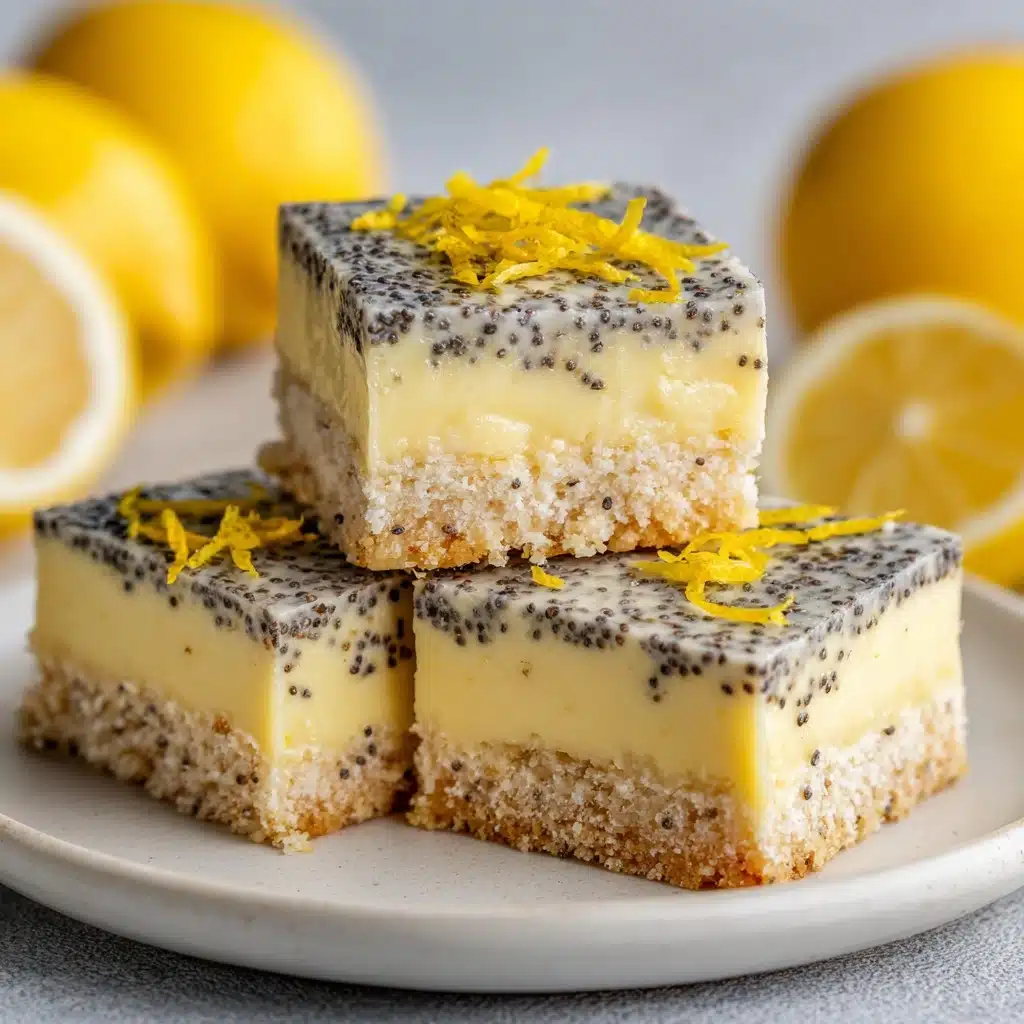 Low Sugar Lemon Poppy Seed Greek Yogurt Bars Recipe