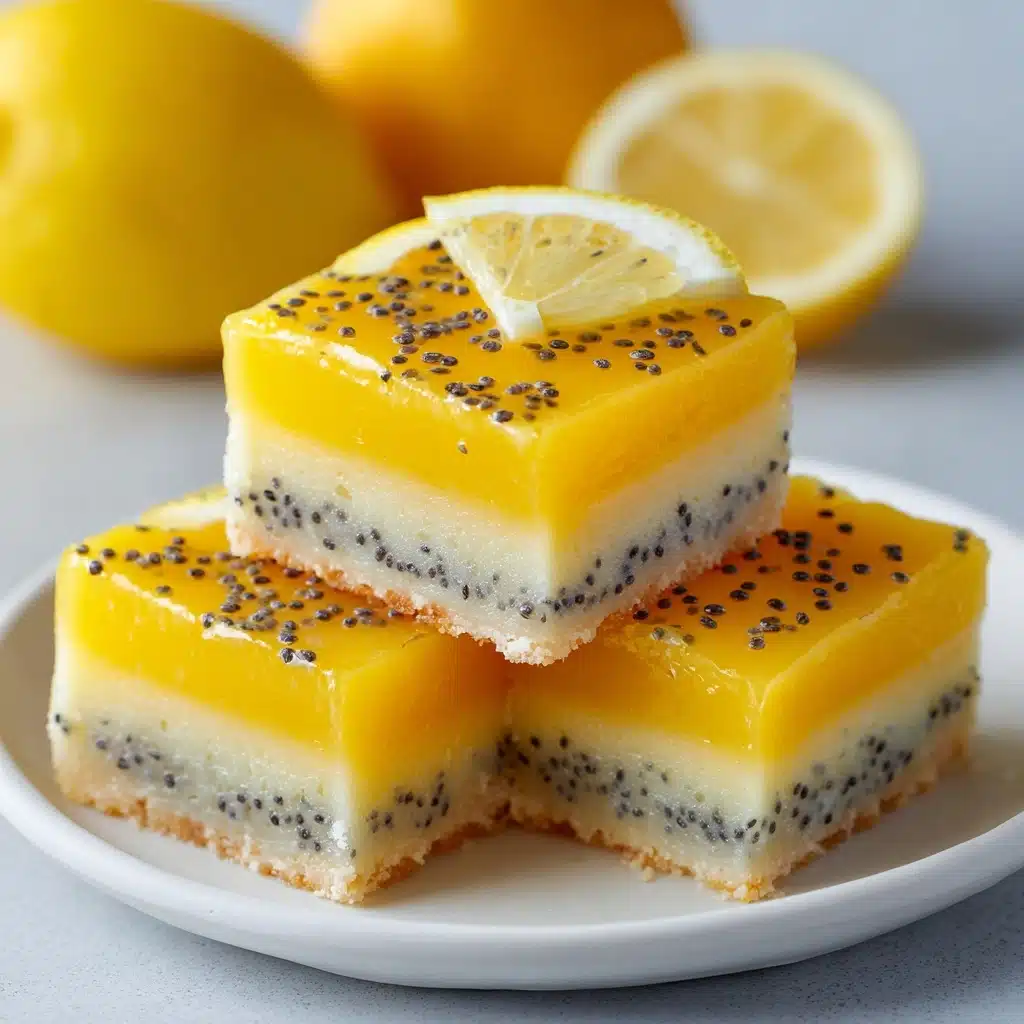 Low Sugar Lemon Poppy Seed Greek Yogurt Bars Recipe - Recipe Image