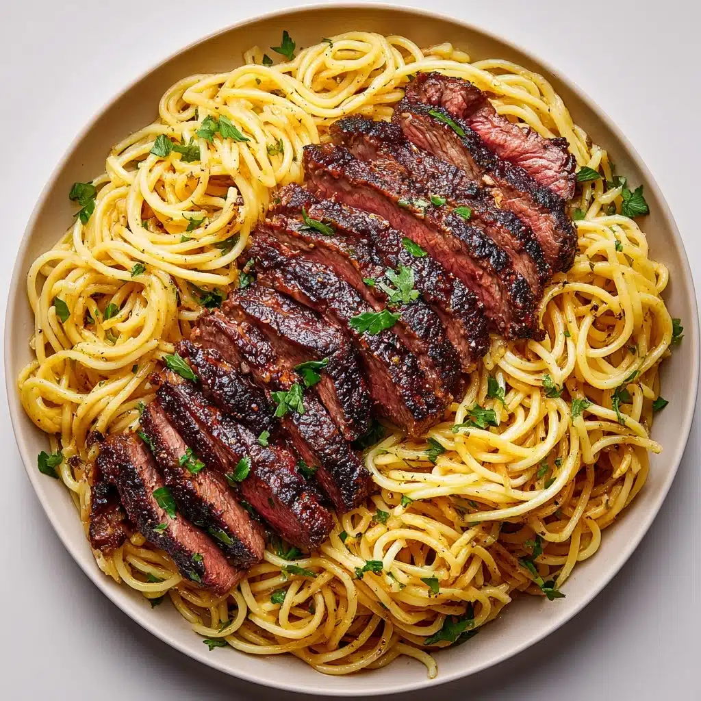Garlic Butter Steak Lightning Noodles Recipe - Recipe Image