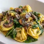 Creamy Spinach Mushroom Tortellini with Caramelized Onions Recipe