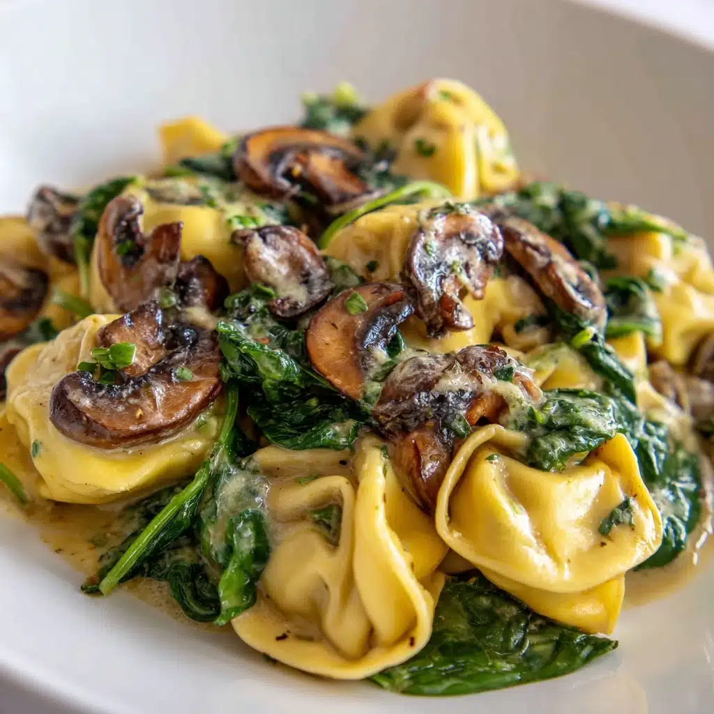 Creamy Spinach Mushroom Tortellini with Caramelized Onions Recipe