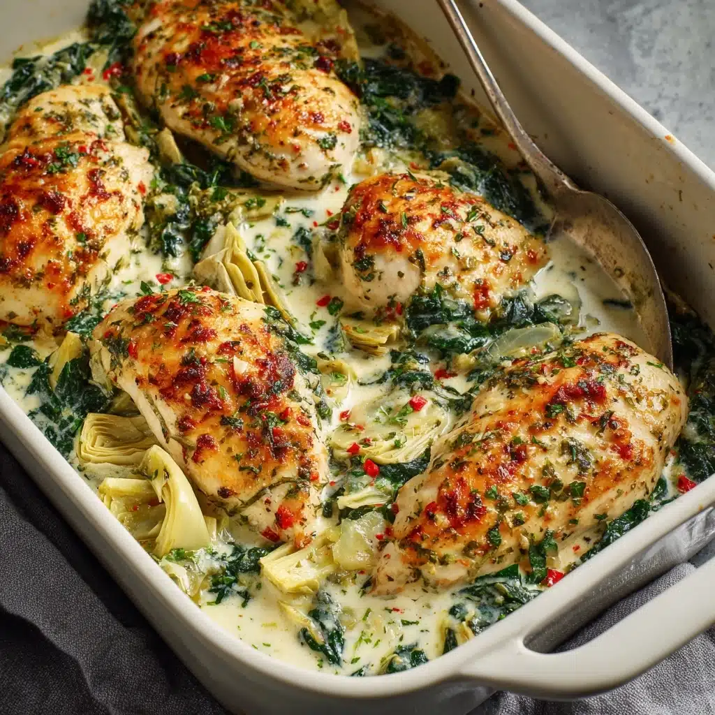 Healthy Spinach Artichoke Chicken Bake Recipe