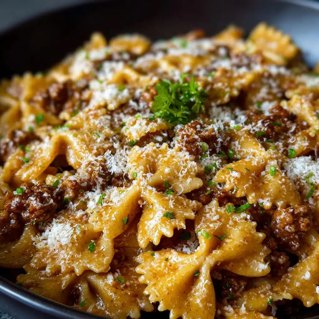 Creamy Beef and Bowtie Pasta Recipe - Recipe Image