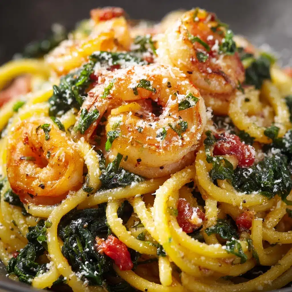 Tomato Spinach Shrimp Pasta Recipe
