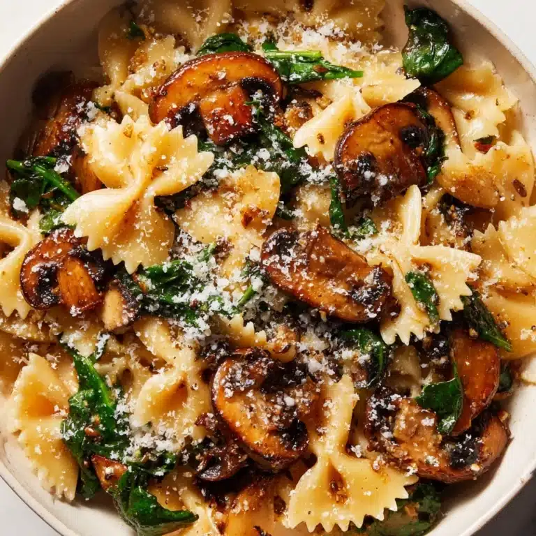 Parmesan Spinach Mushroom Pasta Skillet Recipe