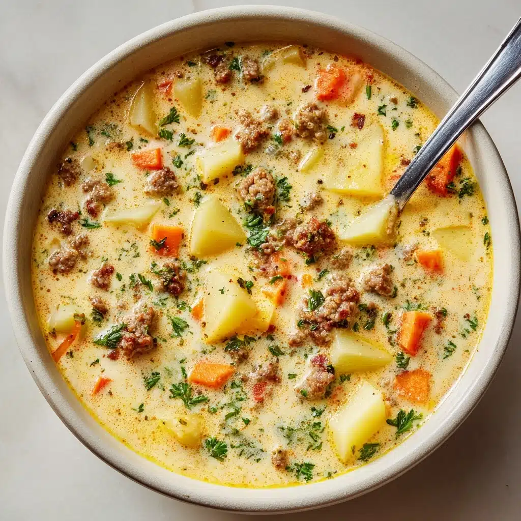 Easy Slow Cooker Cheeseburger Soup Recipe - Recipe Image