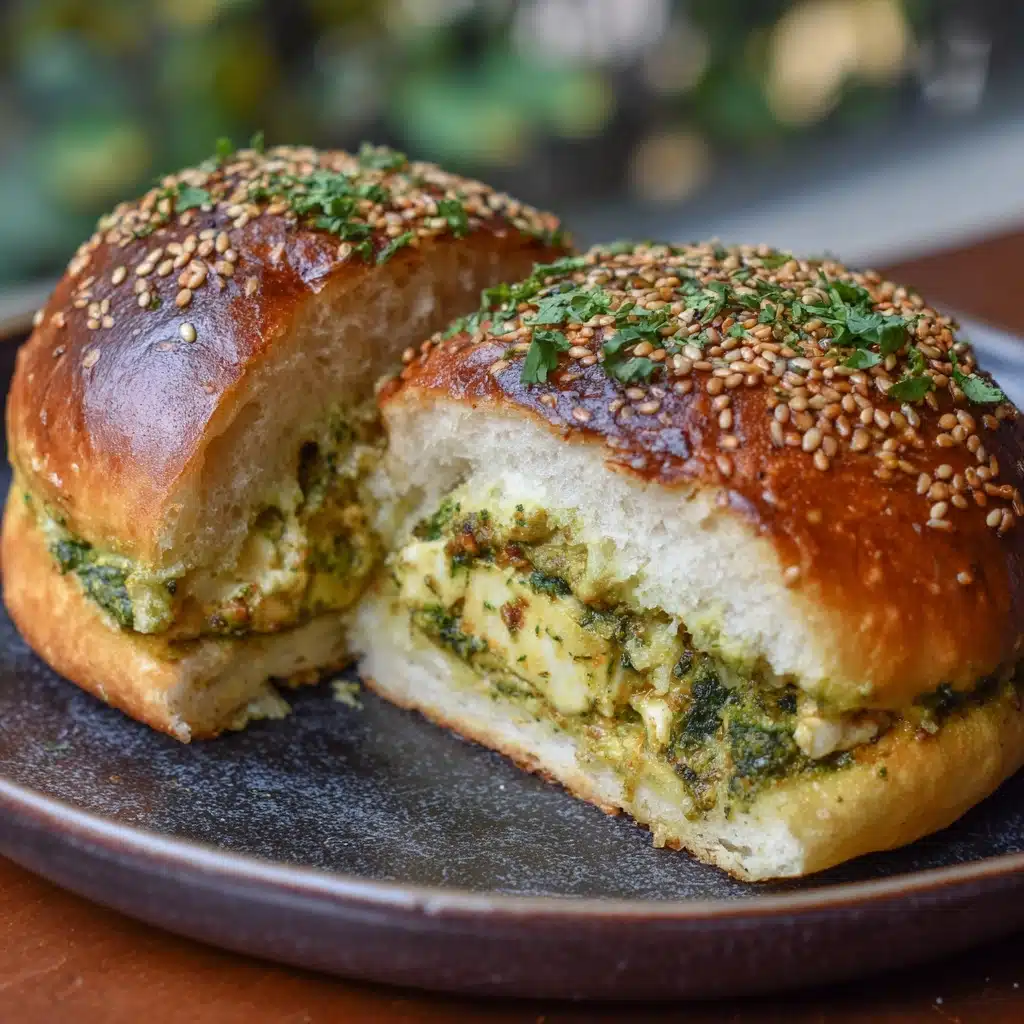 Cheesy Garlic Pesto Chicken Sliders Recipe - Recipe Image
