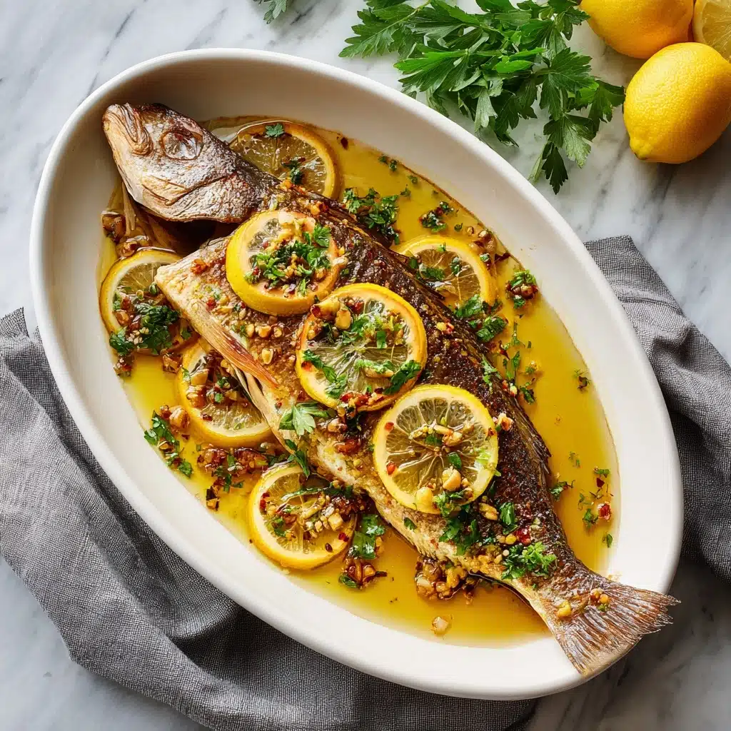 Baked Red Snapper with Garlic and Herbs Recipe