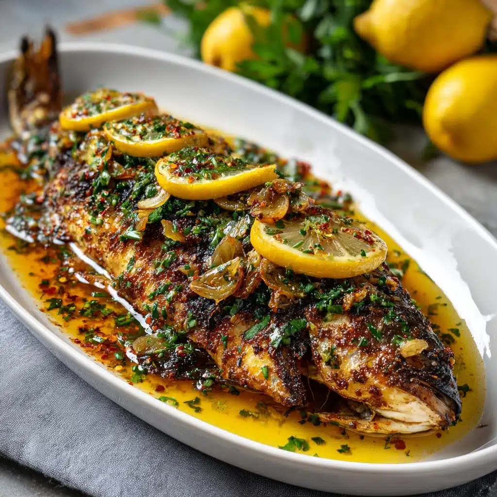 Baked Red Snapper with Garlic and Herbs Recipe - Recipe Image
