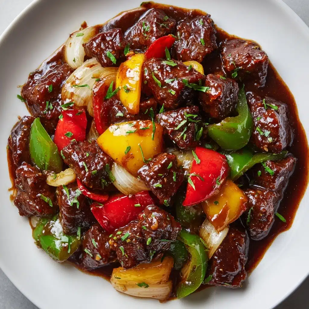 Pepper Steak with Bell Peppers and Onion Recipe - Recipe Image