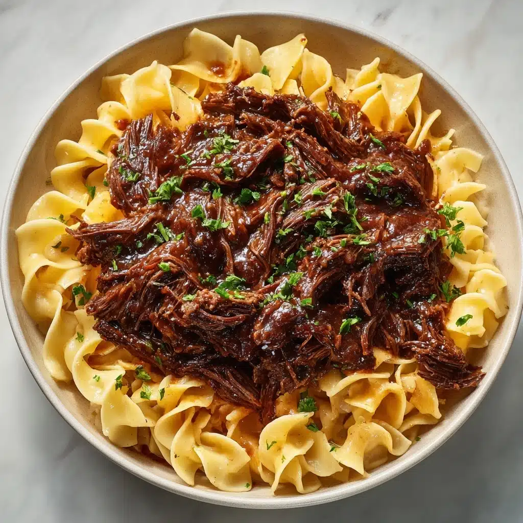 Crock Pot Mississippi Beef Noodles Recipe - Recipe Image
