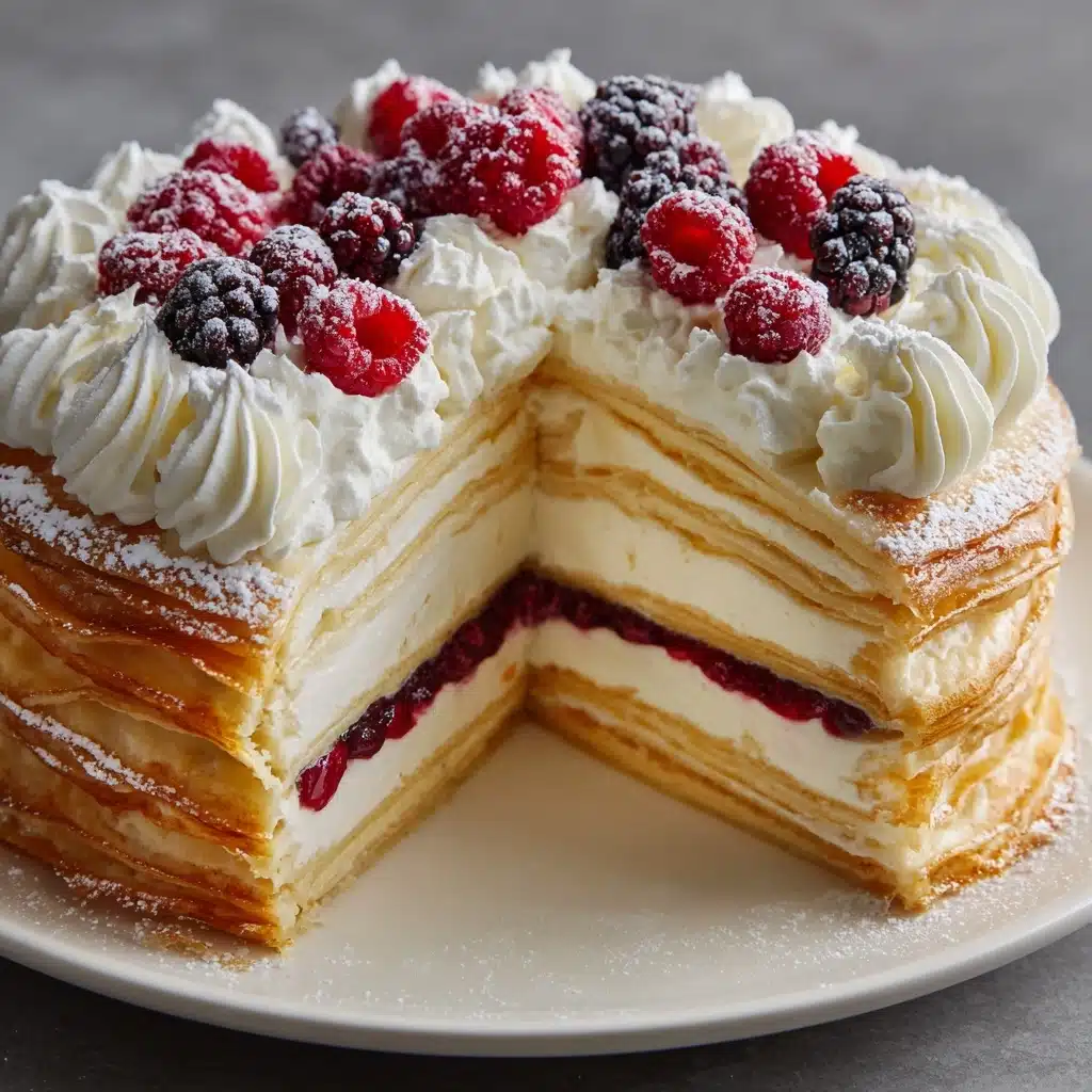 Puff Pastry Cream and Berry Cake Recipe - Recipe Image
