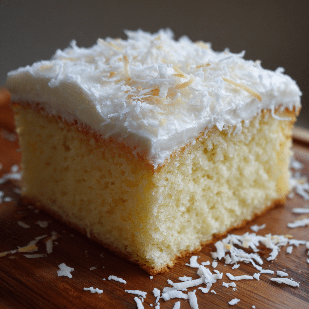 Delicious Creamy Coconut Cake Recipe - Recipe Image