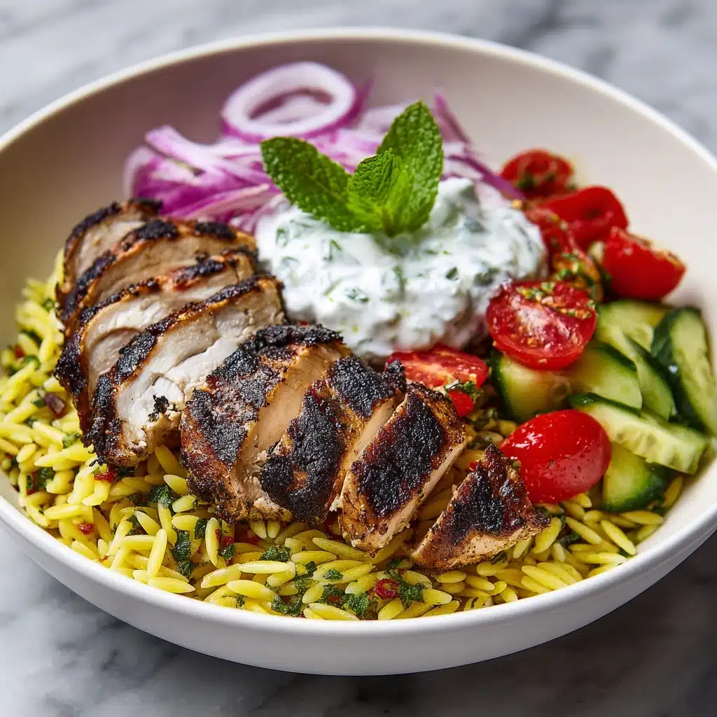 Greek Chicken Orzo Power Bowls Recipe - Recipe Image
