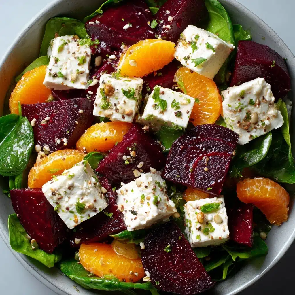 Beet Salad with Spinach, Mandarin Oranges & Feta Recipe - Recipe Image