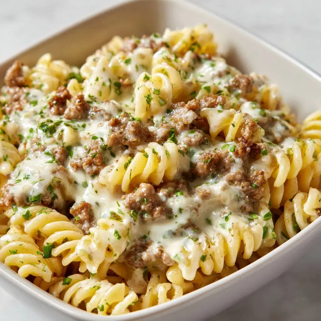 Stovetop Creamy Ground Beef Pasta Recipe - Recipe Image