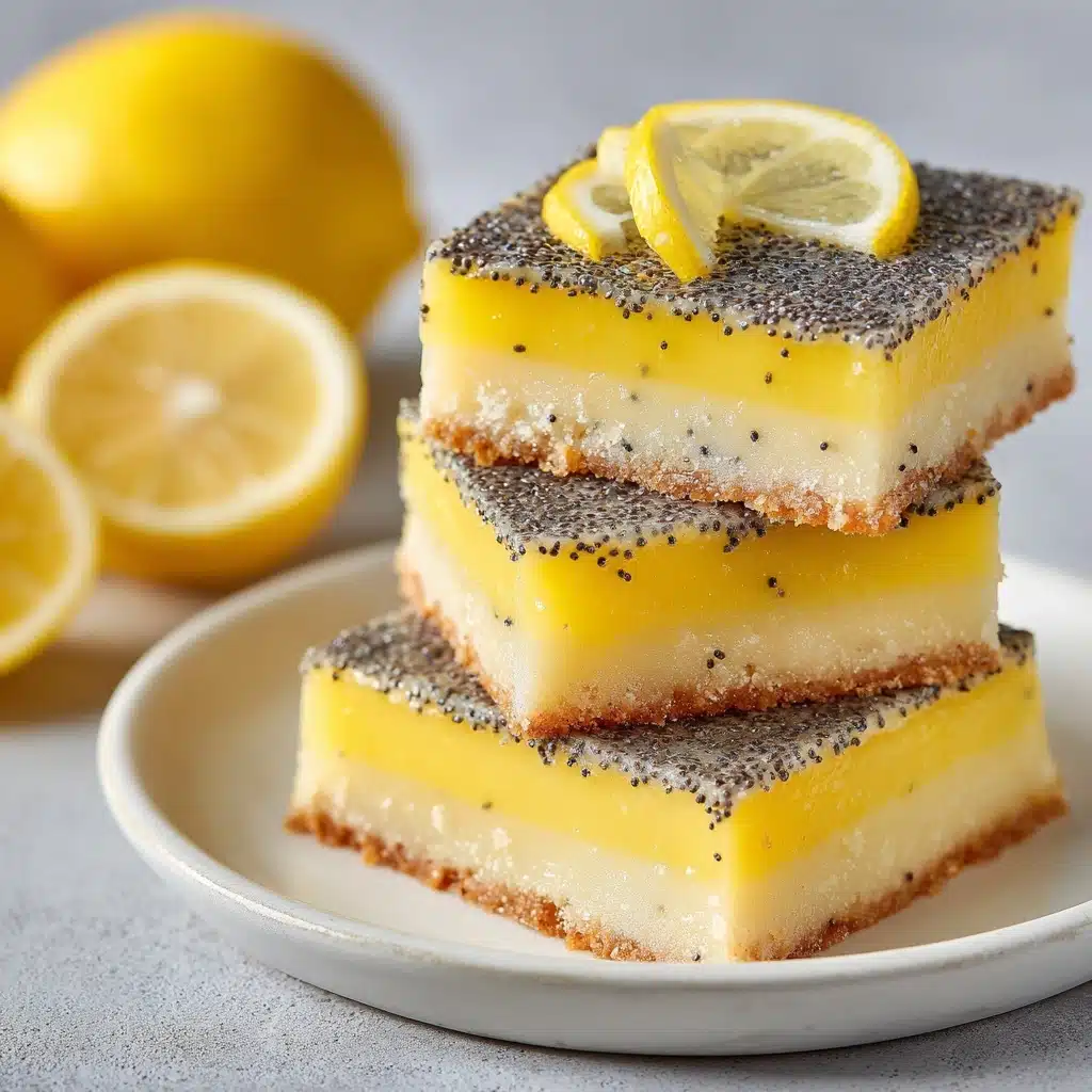 Low Sugar Lemon Poppy Seed Greek Yogurt Bars Recipe - Recipe Image