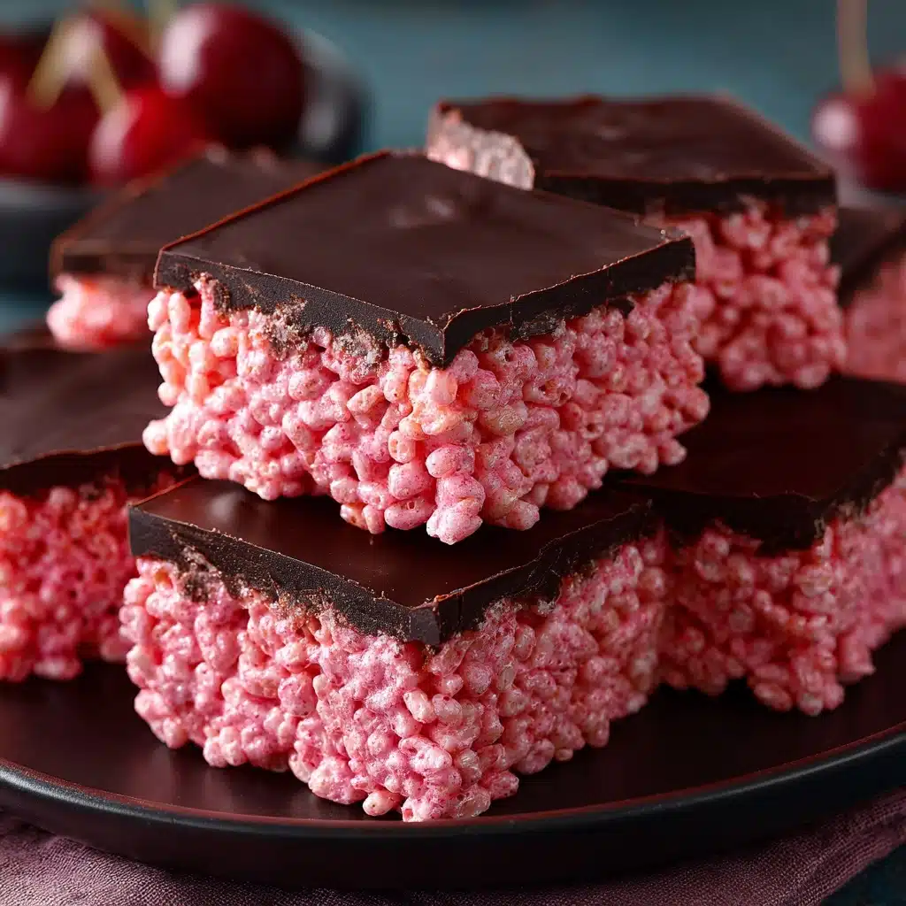 Chocolate Covered Cherry Rice Krispies Treats Recipe - Recipe Image