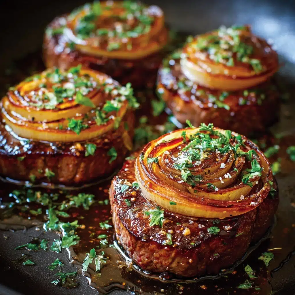 French Onion Steak Pinwheels Recipe - Recipe Image