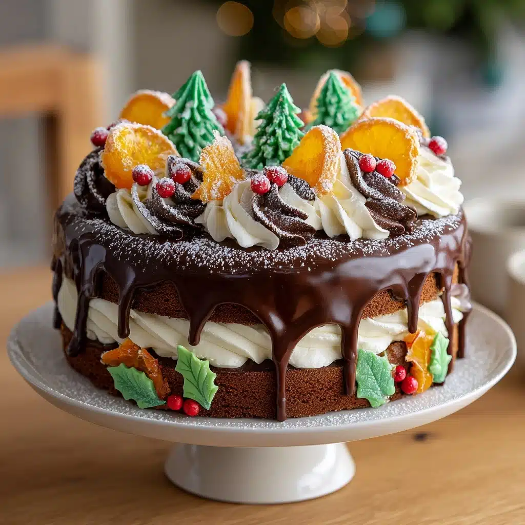 Festive Chocolate Orange Christmas Cake Recipe - Recipe Image