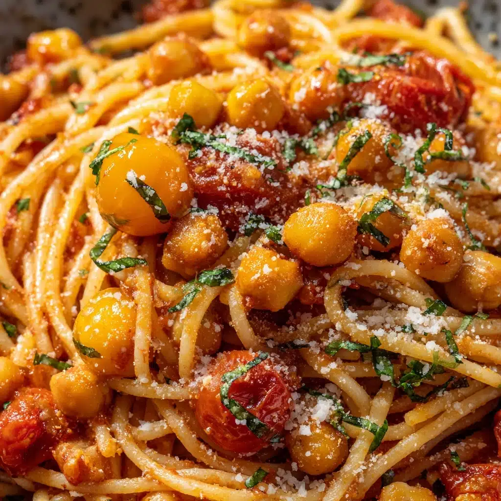 Slow Roasted Chickpea and Tomato Pasta Recipe - Recipe Image