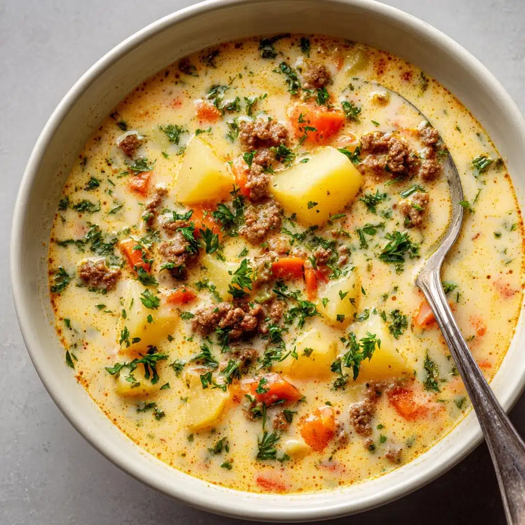 Easy Slow Cooker Cheeseburger Soup Recipe - Recipe Image