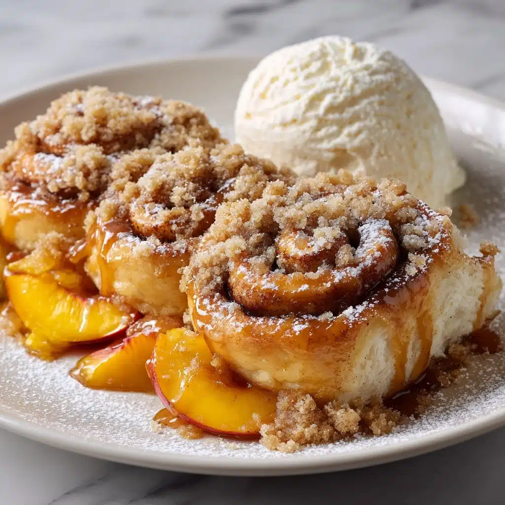 Peach Cobbler Cinnamon Rolls Recipe