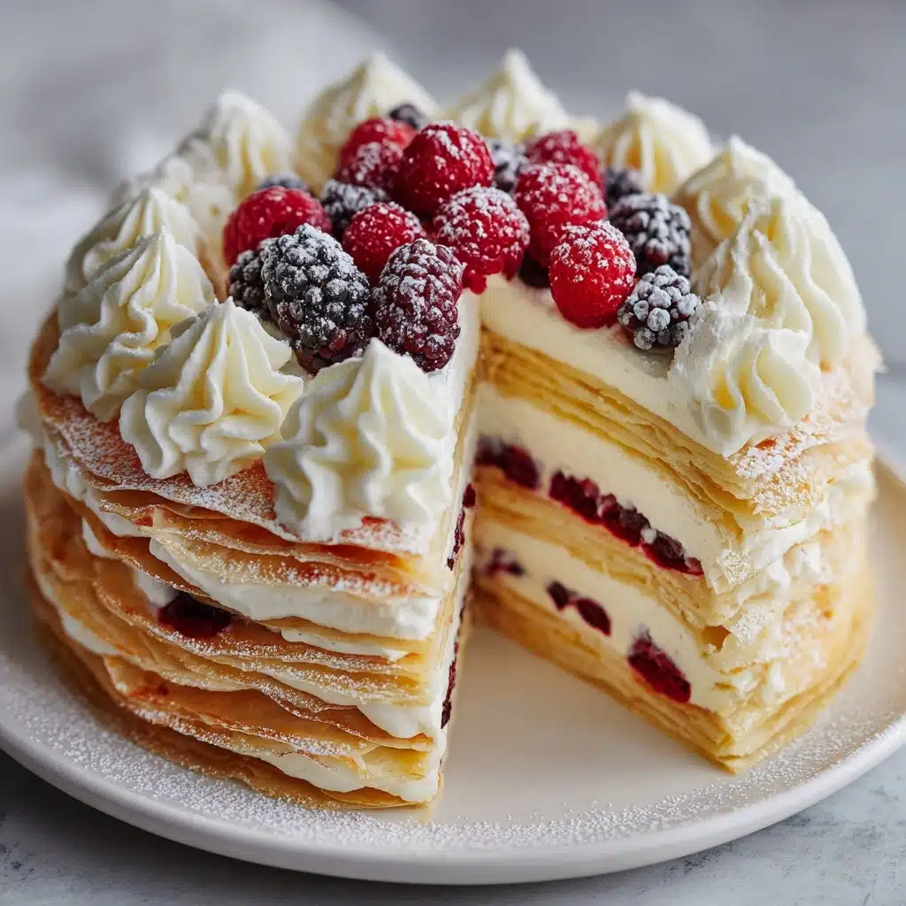 Puff Pastry Cream and Berry Cake Recipe - Recipe Image