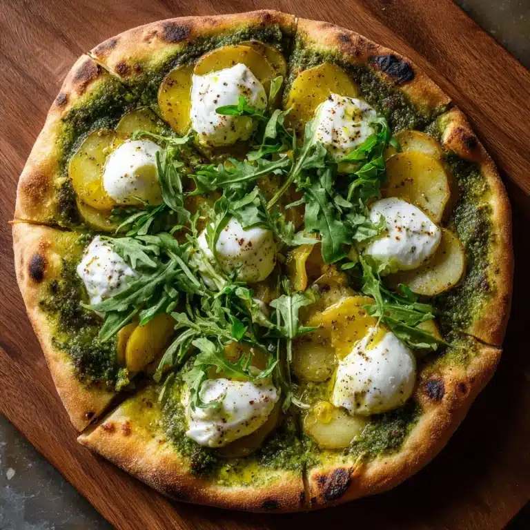 Artichoke Pesto and Burrata Pizza with Lemony Arugula Recipe
