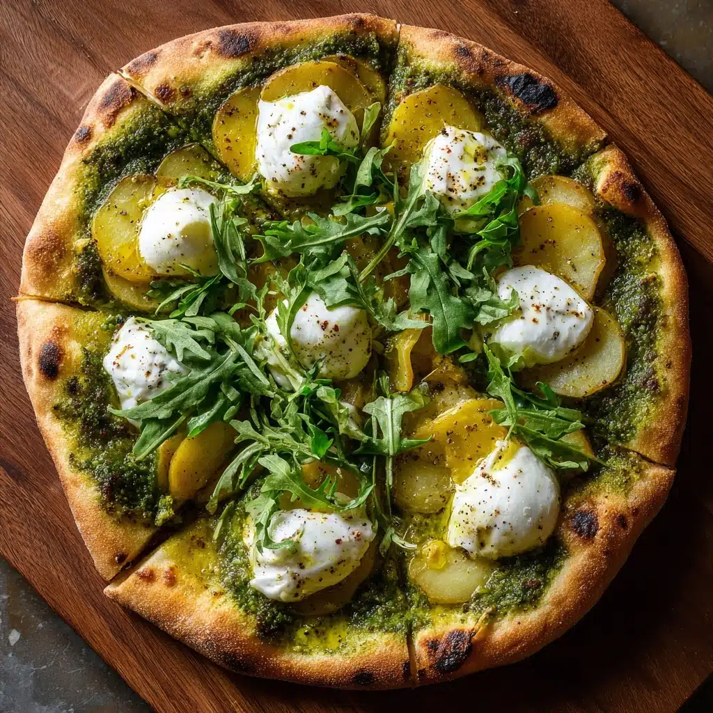 Artichoke Pesto and Burrata Pizza with Lemony Arugula Recipe - Recipe Image