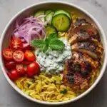 Greek Chicken Orzo Power Bowls Recipe