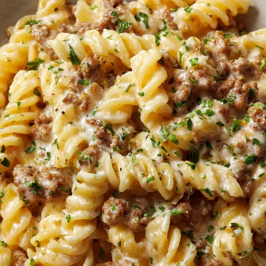 Stovetop Creamy Ground Beef Pasta Recipe - Recipe Image
