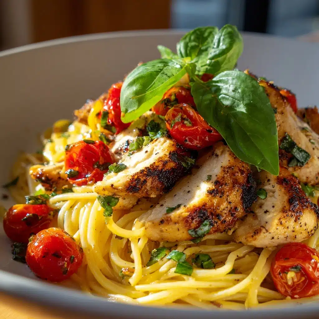 Healthy Bruschetta Chicken Pasta Recipe - Recipe Image