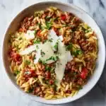 Manestra (Greek-Style Orzo with Ground Beef) Recipe
