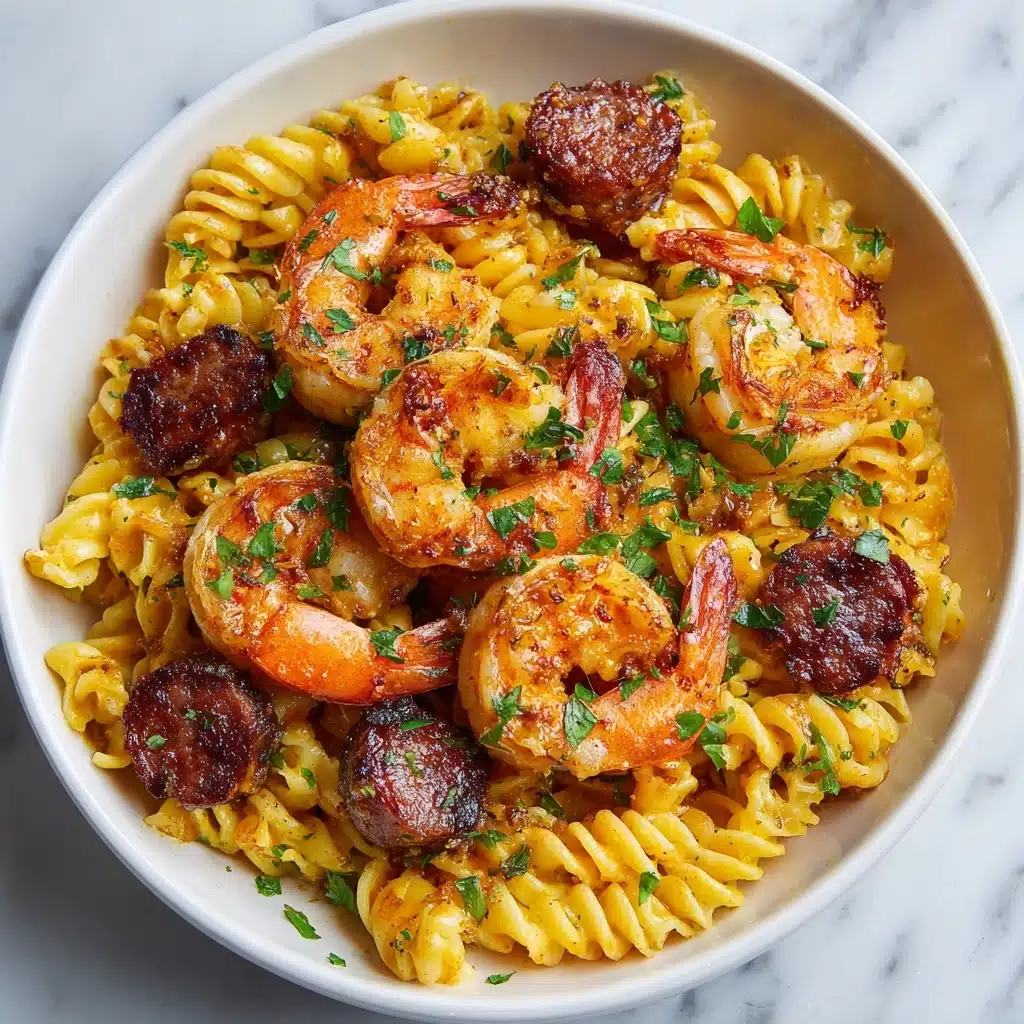 Garlic Butter Shrimp and Sausage Skillet Pasta Recipe
