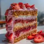 Strawberry Honeybun Cake with Strawberry Cream Icing Recipe