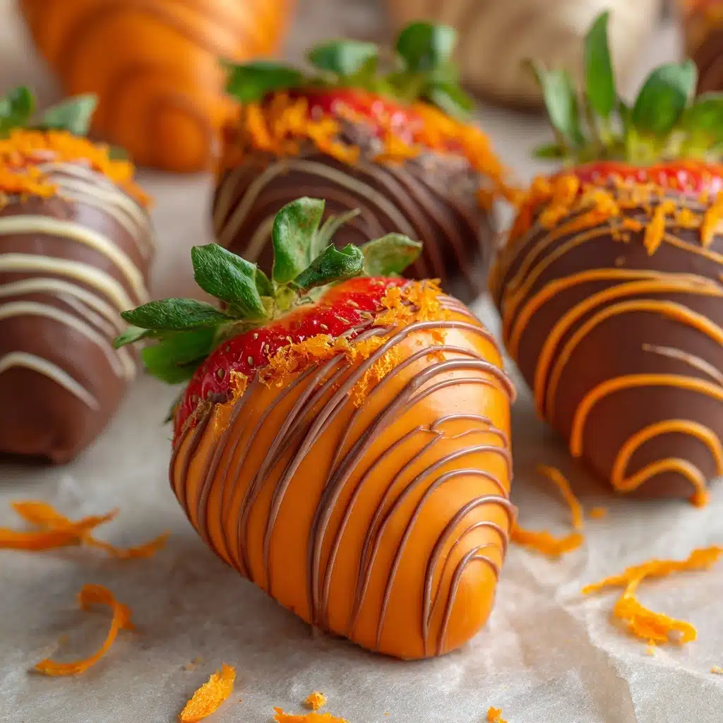 Adorable Carrot Chocolate Covered Strawberries Recipe - Recipe Image