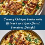 Creamy Chicken Pasta with Spinach and Sun-Dried Tomatoes Recipe