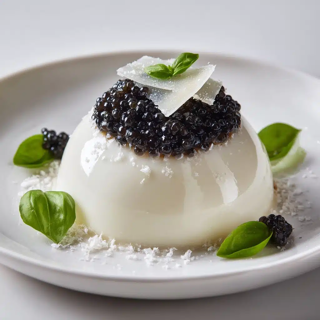 Parmesan Panna Cotta with Balsamic Caviar Pearls Recipe - Recipe Image