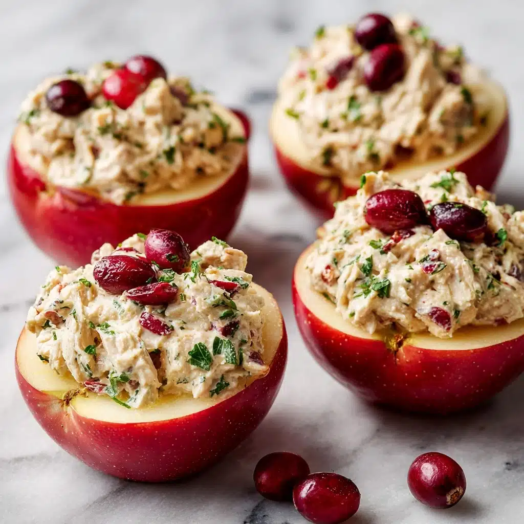 Cranberry Tuna Salad on Apple Slices Recipe - Recipe Image