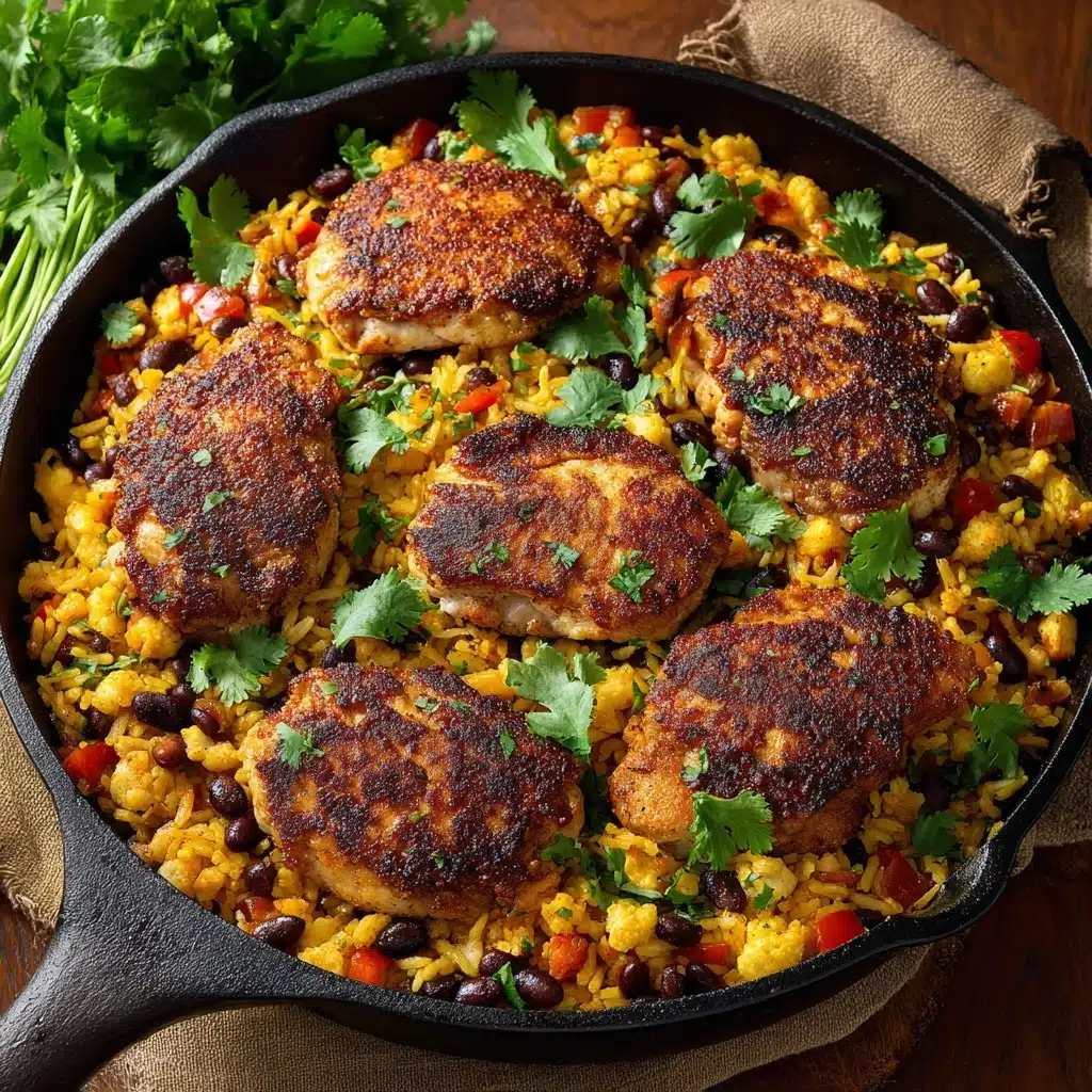 Salsa Chicken and Cauliflower Rice Skillet Recipe - Recipe Image