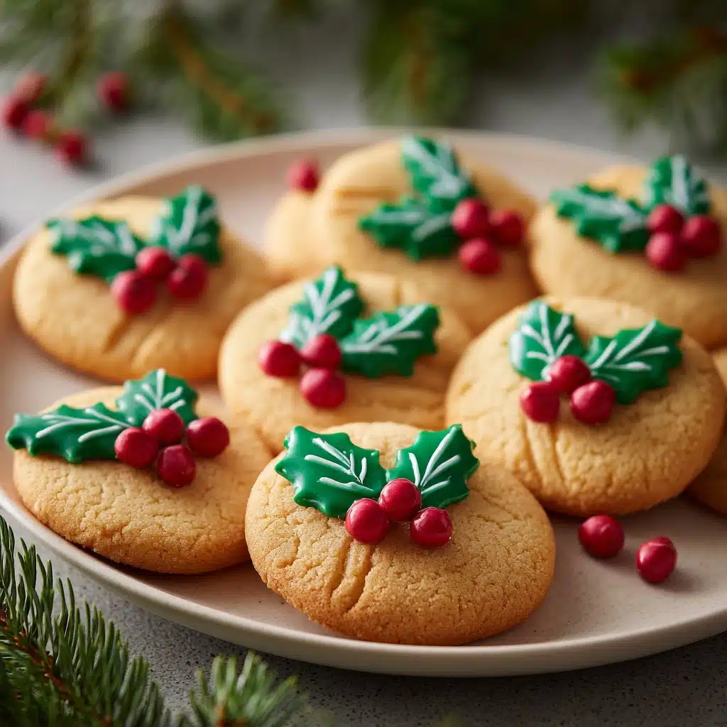 Holly and Berry Sugar Cookies Recipe - Recipe Image