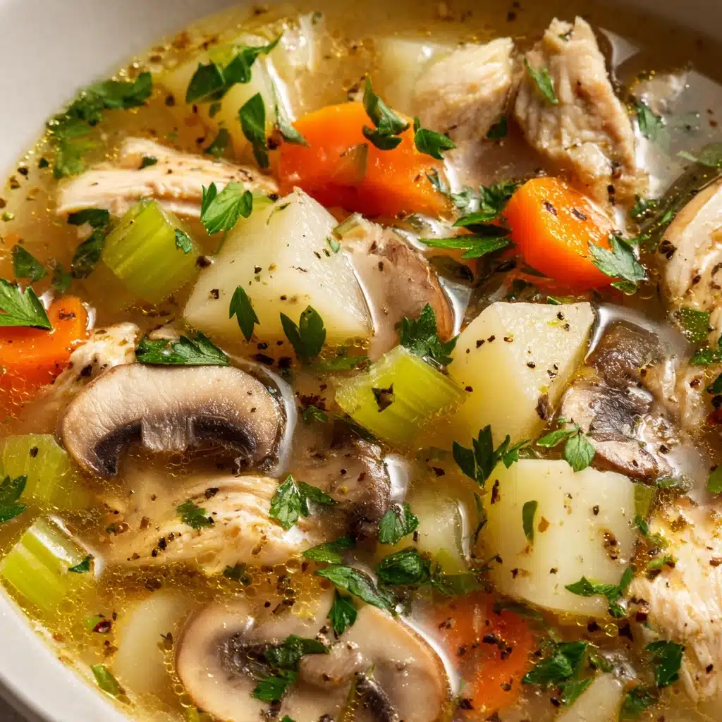 Easy Chicken, Mushroom & Leek Soup Recipe - Recipe Image