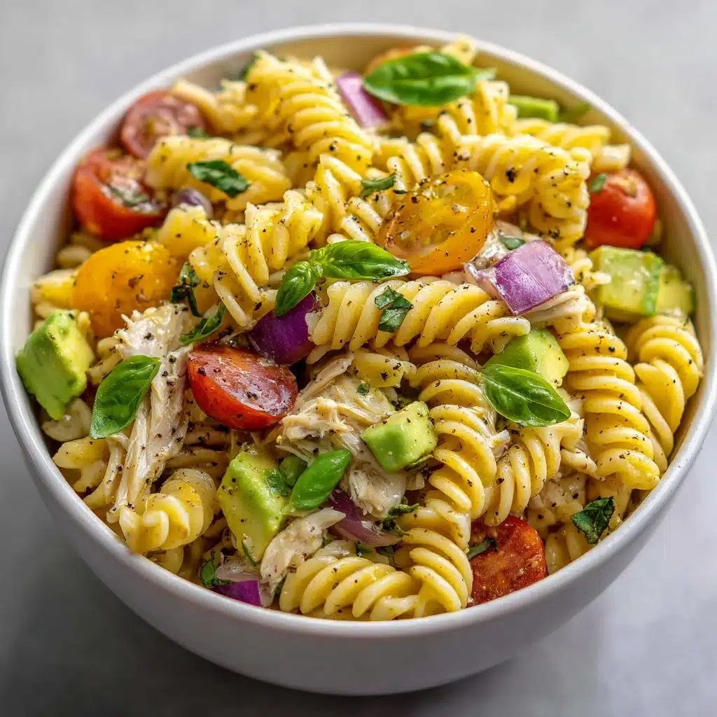Healthy Chicken Pasta Salad with Avocado, Tomato Recipe - Recipe Image