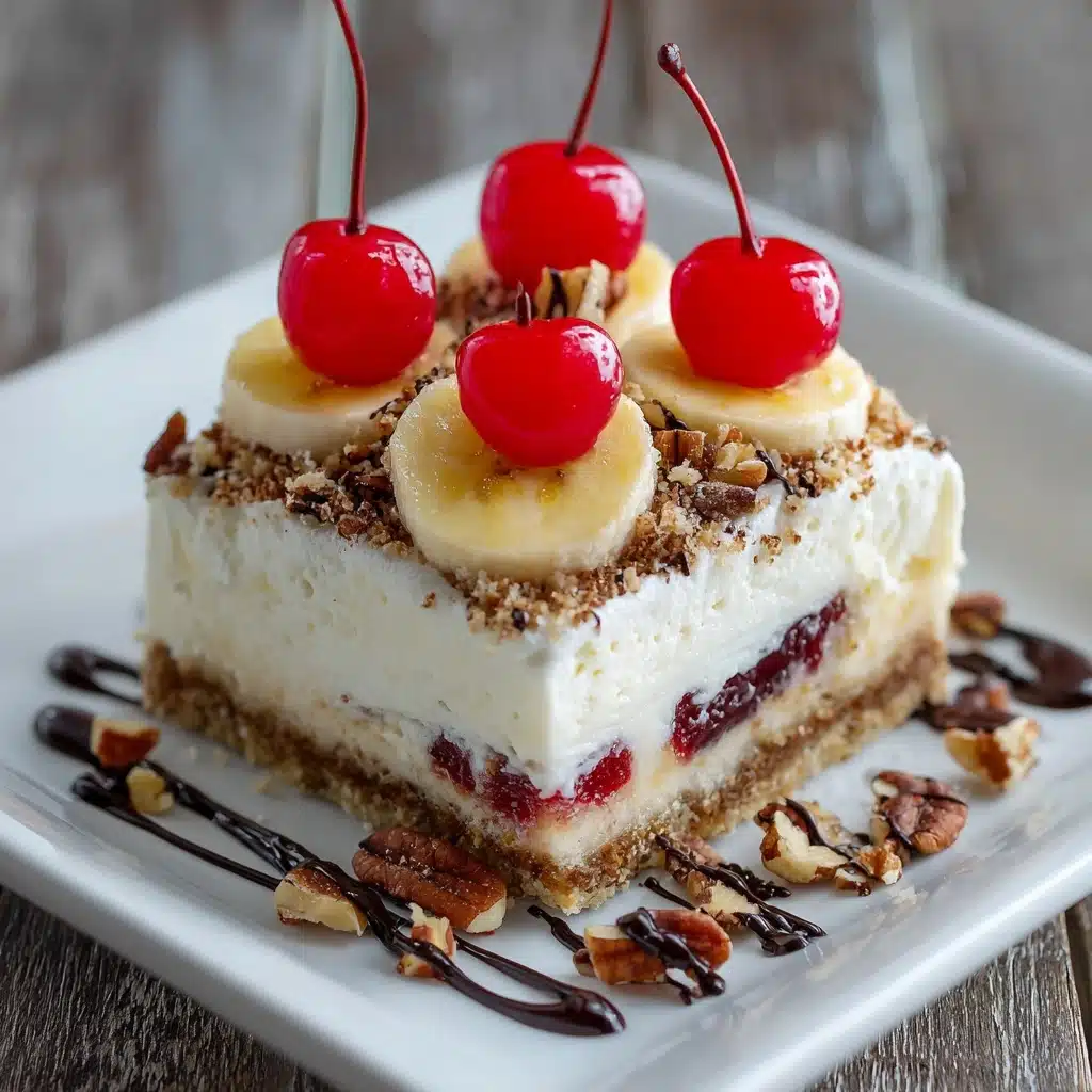 No-Bake Banana Split Cake Recipe - Recipe Image