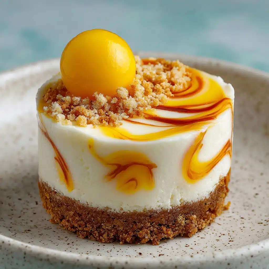 No-Bake Mango Swirl Cheesecake Recipe - Recipe Image
