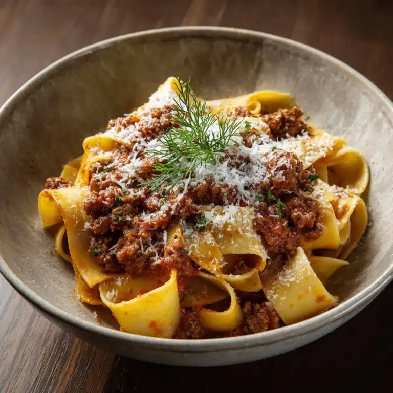 Creamy Calabrian Chili Pappardelle with Beef Sausage & Fennel Recipe