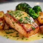 Lemon Butter Salmon with Crispy Potatoes and Broccoli Recipe